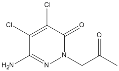 Molecular Structure of 198024-05-4 (3(2H)-Pyridazinone, 6-amino-4,5-dichloro-2-(2-oxopropyl)-)